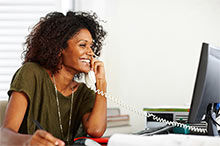 Bailbonds Employee working the Phones